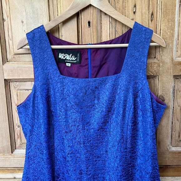 Vintage Ursula of Switzerland 16 Dress USA Metallic Mermaid Shimmer Sleeveless - Picture 2 of 11